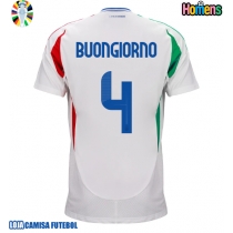 Camisa de Futebol Itália Alessandro Buongiorno #4 Equipamento Secundário Europeu 2024 Manga Curta